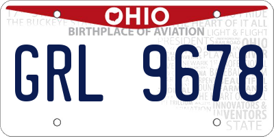 OH license plate GRL9678