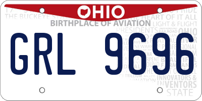 OH license plate GRL9696