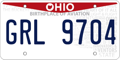 OH license plate GRL9704