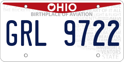 OH license plate GRL9722