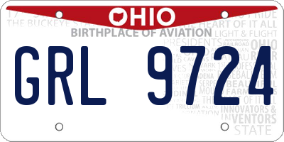 OH license plate GRL9724