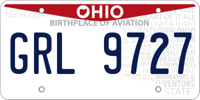 OH license plate GRL9727