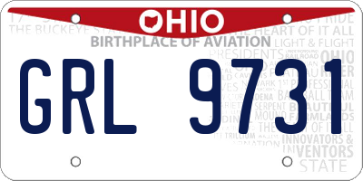OH license plate GRL9731