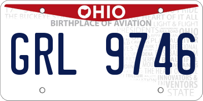 OH license plate GRL9746