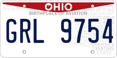 OH license plate GRL9754