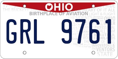 OH license plate GRL9761