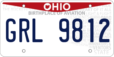 OH license plate GRL9812