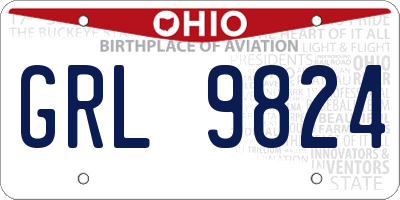 OH license plate GRL9824