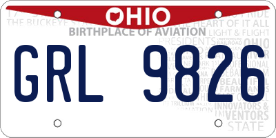 OH license plate GRL9826