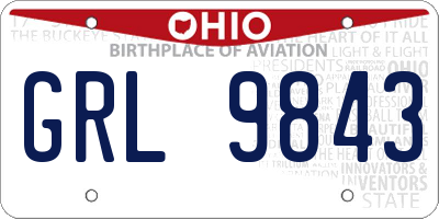 OH license plate GRL9843