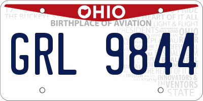 OH license plate GRL9844