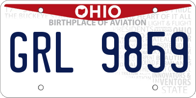 OH license plate GRL9859