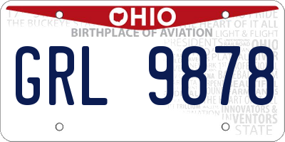 OH license plate GRL9878