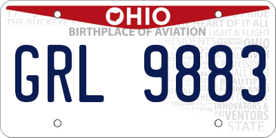 OH license plate GRL9883