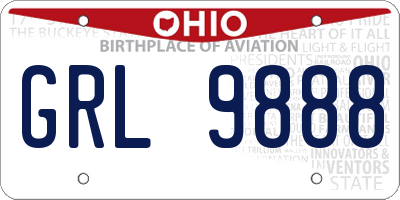 OH license plate GRL9888