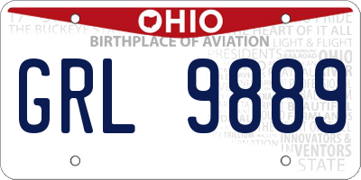 OH license plate GRL9889