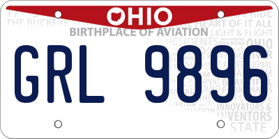 OH license plate GRL9896
