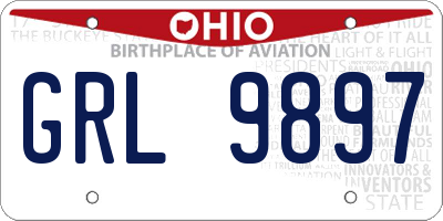 OH license plate GRL9897