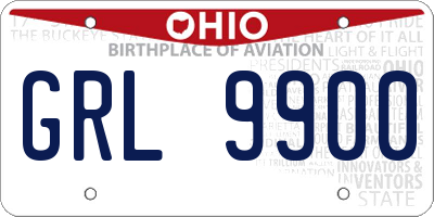 OH license plate GRL9900