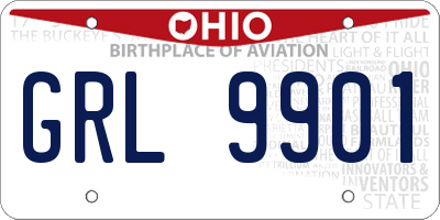 OH license plate GRL9901
