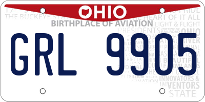 OH license plate GRL9905