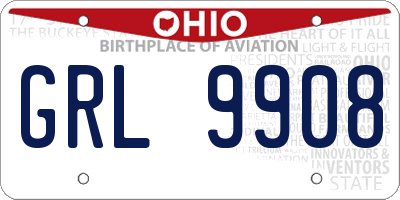 OH license plate GRL9908