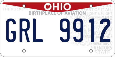 OH license plate GRL9912