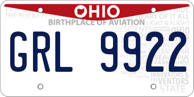 OH license plate GRL9922