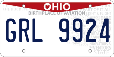 OH license plate GRL9924