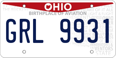 OH license plate GRL9931