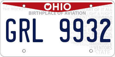 OH license plate GRL9932