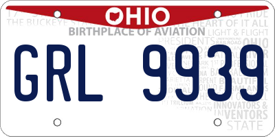 OH license plate GRL9939