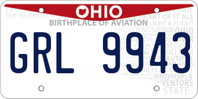 OH license plate GRL9943