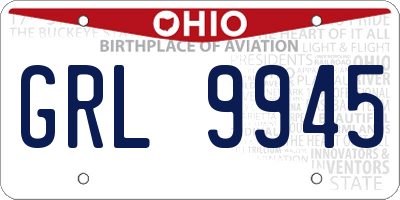 OH license plate GRL9945