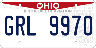 OH license plate GRL9970