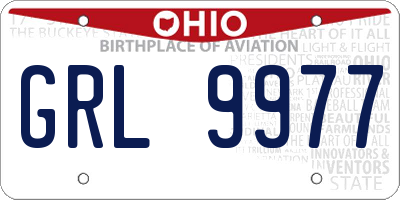 OH license plate GRL9977