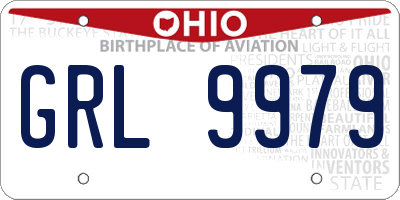 OH license plate GRL9979
