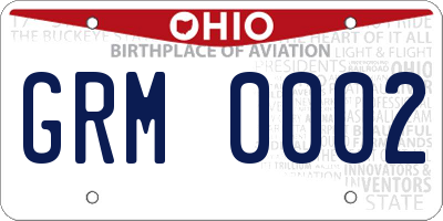 OH license plate GRM0002