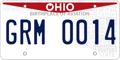 OH license plate GRM0014