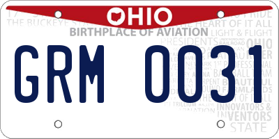 OH license plate GRM0031