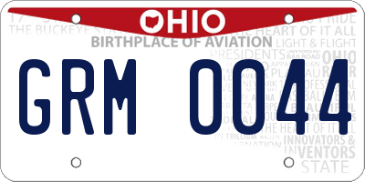 OH license plate GRM0044