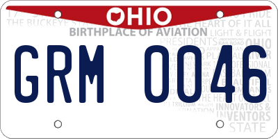 OH license plate GRM0046