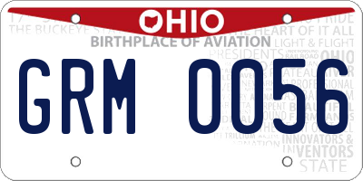 OH license plate GRM0056