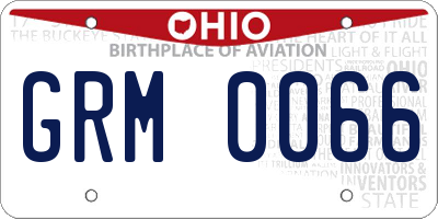 OH license plate GRM0066