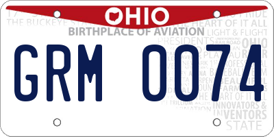OH license plate GRM0074