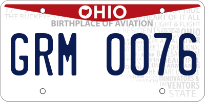 OH license plate GRM0076