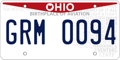 OH license plate GRM0094
