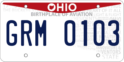 OH license plate GRM0103