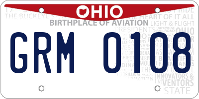 OH license plate GRM0108