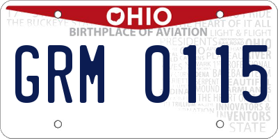 OH license plate GRM0115